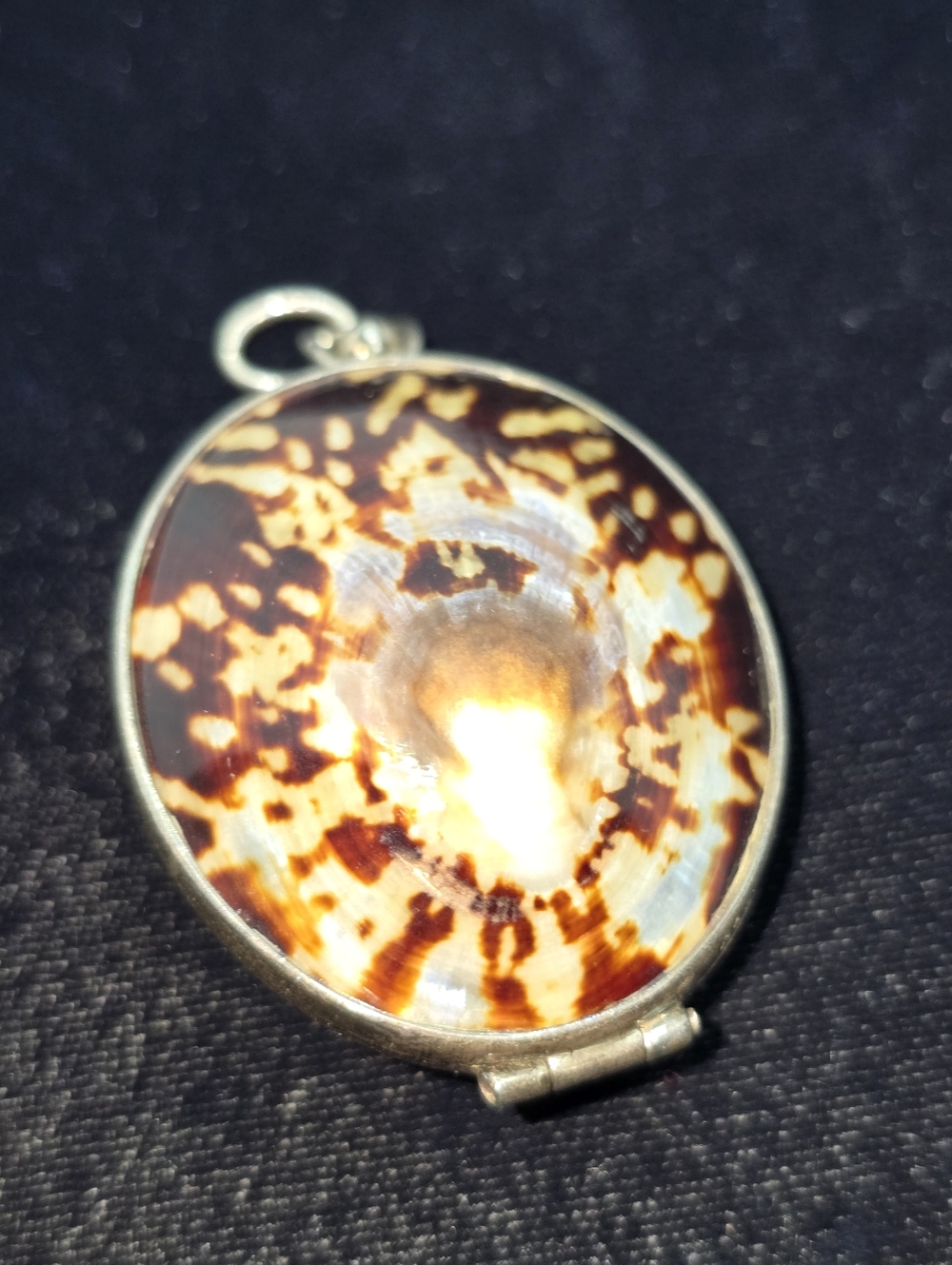 Sterling 925 Limpet Shell Locket Trinket Pendant Pill Box Vintage - Picture 8 of 11